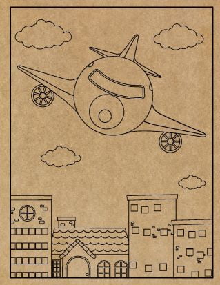 Airplane Engraved Canvas