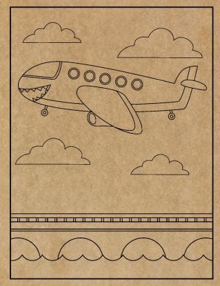 Airplane Engraved Canvas