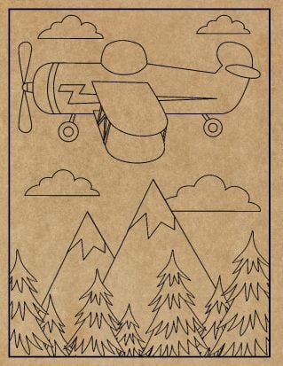 Airplane Engraved Canvas