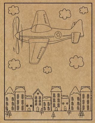 Airplane Engraved Canvas