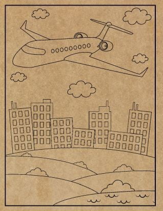 Airplane Engraved Canvas