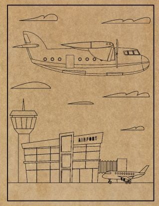 Airplane Engraved Canvas