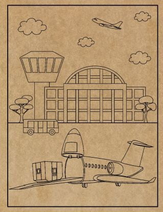 Airplane Engraved Canvas