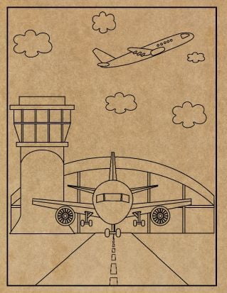Airplane Engraved Canvas