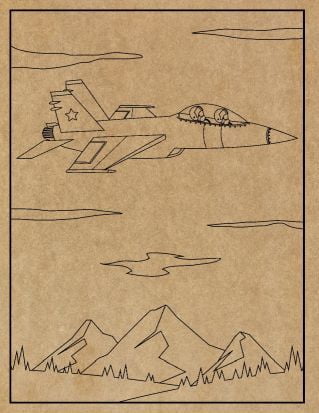 Airplane Engraved Canvas
