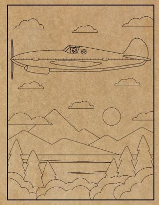 Airplane Engraved Canvas