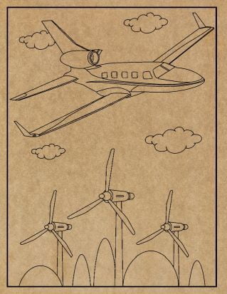Airplane Engraved Canvas