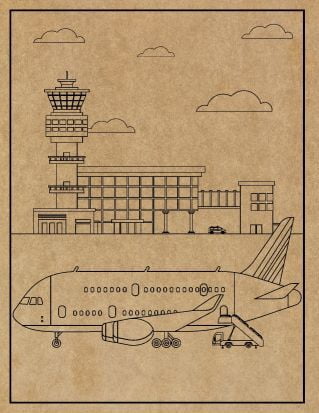 Airplane Engraved Canvas