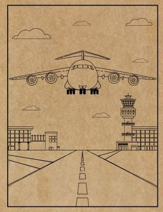 Airplane Engraved Canvas