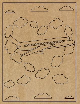 Airplane Engraved Canvas