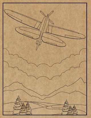 Airplane Engraved Canvas
