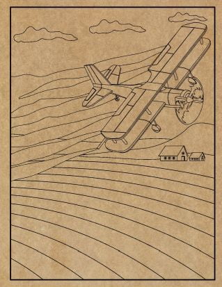 Airplane Engraved Canvas