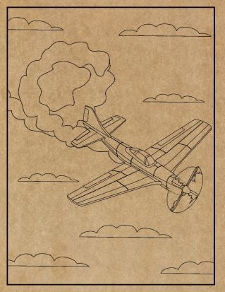 Airplane Engraved Canvas
