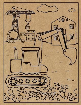 Construction Engraved Canvas