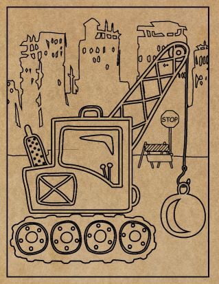 Construction Engraved Canvas