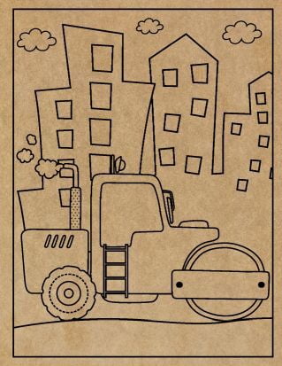 Construction Engraved Canvas