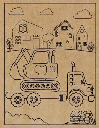 Construction Engraved Canvas