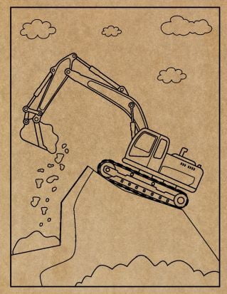 Construction Engraved Canvas