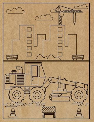 Construction Engraved Canvas
