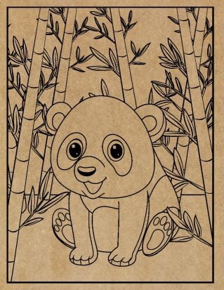 Panda Engraved Canvas