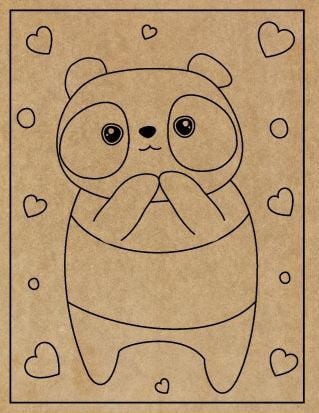 Panda Engraved Canvas